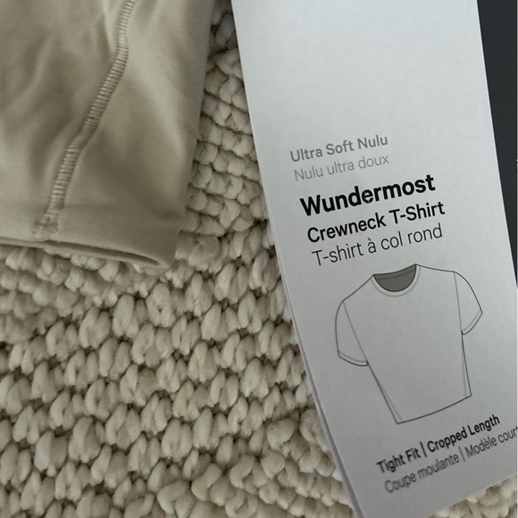 Lululemon Athletica Wundermost Crewneck Cream Short Sleeve Tee - Picture 5 of 7